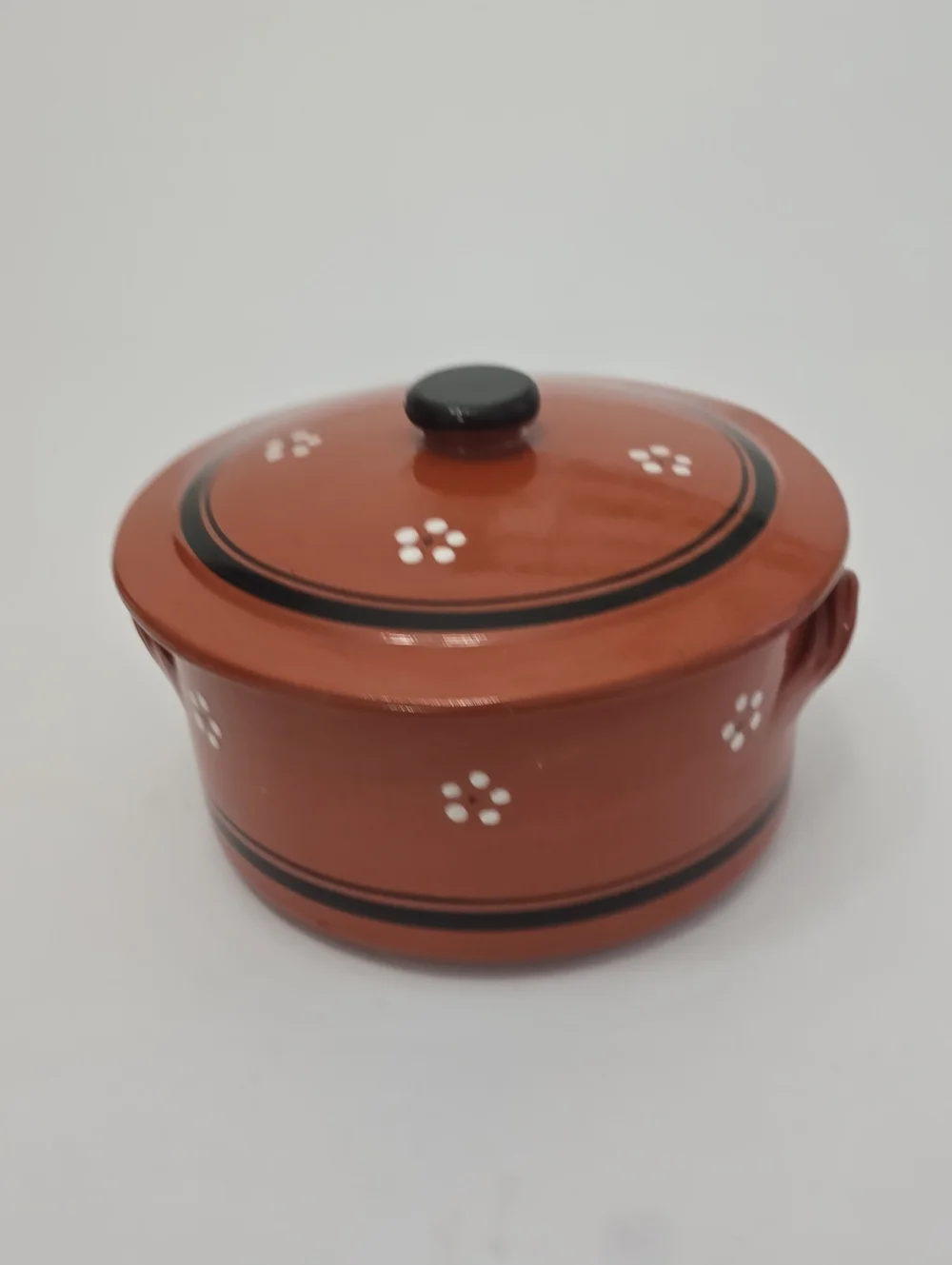 Portuguese Terracotta Clay Casserole Dish Handpainted Panela De Barro